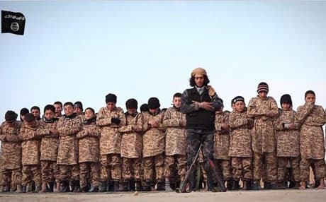 An ISIS prayer session for child soldiers.