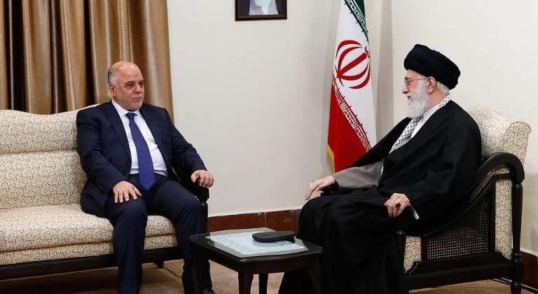 Iran's Supreme Leader Ali Khamenei and Iraqi Prime Minister Haider al-Abadi holding talks in 2014