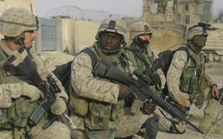 A file photo released by the US Marines shows American Marines on duty in Iraq.