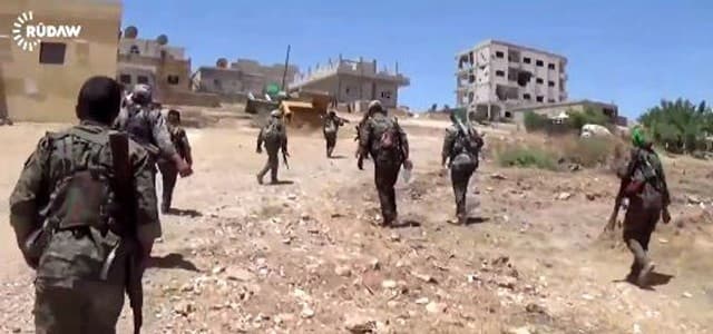 YPG Kurdish fighters battling ISIS in Kobani. 