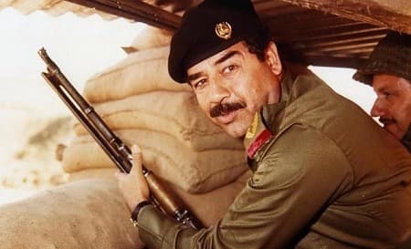 Saddam Hussein during Iran-Iraqi war in the 1980s. Photo: AFP