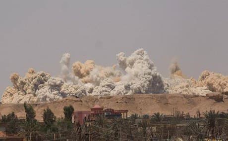 ISIS has completely blown up the Olympic Stadium in Ramadi. Photo: iraqi news