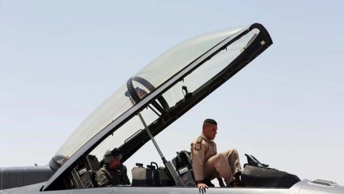 Iraqi F-16: Photo by AP