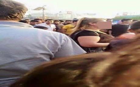 "An image of the incident from the Facebook page of activist Bahar Monazir."