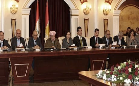 To set the conference agenda and procedure, Barzani met with representatives of 39 Kurdish political parties from across the Middle East on Monday. Photo: krp.org