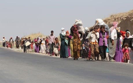 Displaced Iraqi families from the Yazidi community. AFP file photo