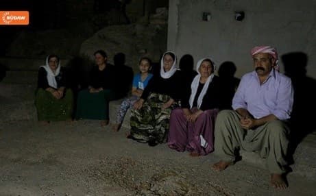Yezidi women and childeren gathered at their Lalish Temple shrine in northern Iraq. Photo Rudaw.