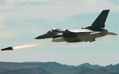 A US-led Coalition warplane. 