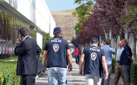 Turkish police raided the offices of a local media group on Tuesday. Photo: DHA.