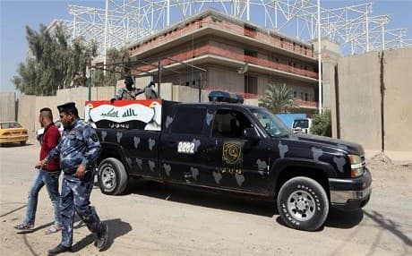 The Turkish workers were sleeping in caravans when the gunmen stormed the stadium complex. Photo: AP  
