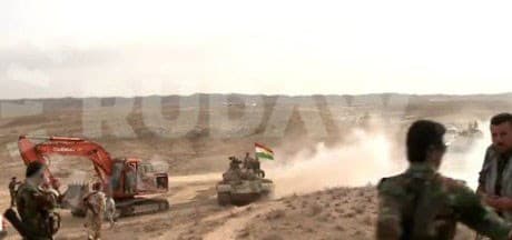 A image from today's Peshmerga massive assault on ISIS western Kirkuk. Photo: Rudaw. 
