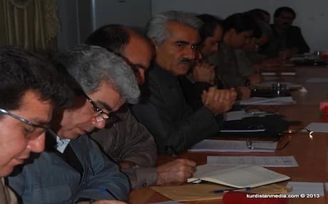 Leaders of the Kurdistan Democratic Party of Iran (KDPI) at the party's 3rd convention, January 2013. Photo: KDPI