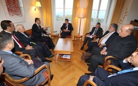 Aram Sheikh Mohammed in Tuesday's meeting with the delegation of International Committee of the Red Cross . Photo: Rudaw. 