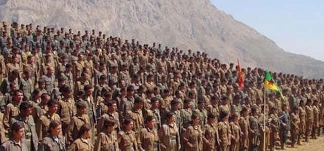 Guerrillas at a PKK base.