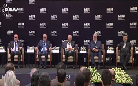 The representativesof Kurdistan’s five main political parties attended the last session of the MERI Forum. Photo: Rudaw. 