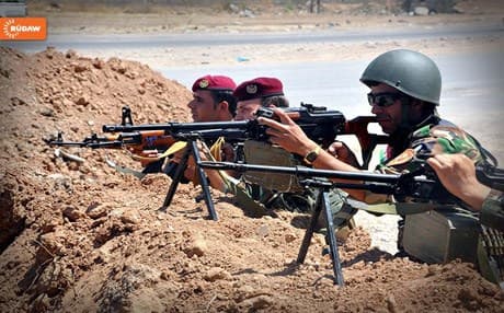 Kurdish Peshmerga forces guarding the last line of defense near Mosul. Photo: Rudaw
