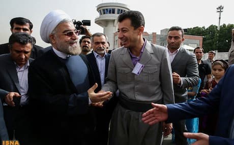 Iranian President Hassan Rouhani with Kurds in Sanandaj (Sinna) province during his election campaign. Photo: ISNA