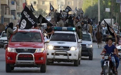 An ISIS parade in Mosul. AP photo file.