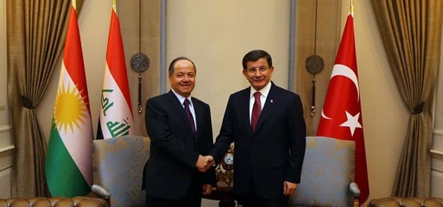 Masoud Barzani and Ahmet Davutoglu. Photo: Rudaw. 
