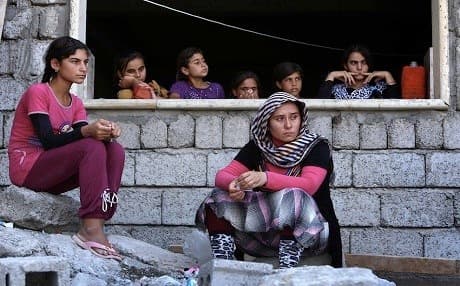 Yezidi refugees who fled ISIS attacks. Photo: AFP. 