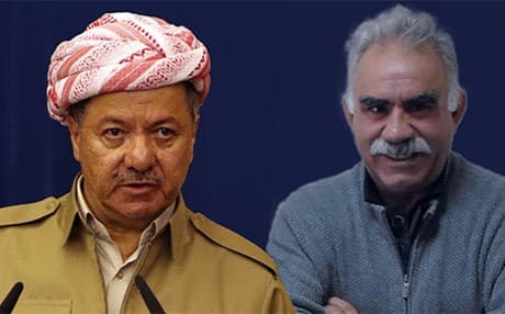 President of Kurdistan region Masoud Barzani and the jailed PKK leader Abdullah Ocalan