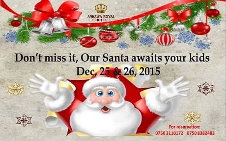 The Ainkawa Royal Hotel warns parents through its website to remember Santa.