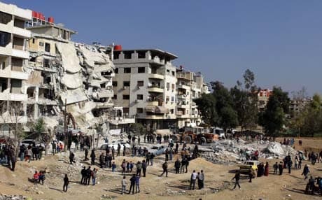 The building in the Syrian capital Damascus where hezbollah's Samir Kuntar was assassinated. Photo: AFP