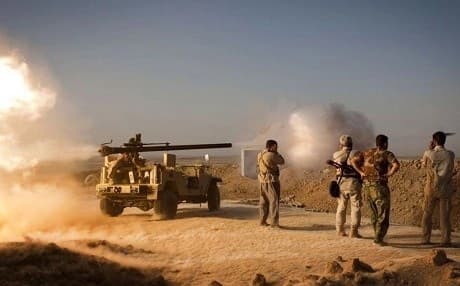 Peshmerga forces on the Bashik front. Photo: Rudaw. 