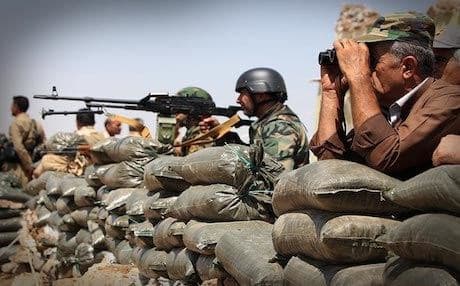 Peshmerga forces on the frontlines in their fight against ISIS. Photo: AP.