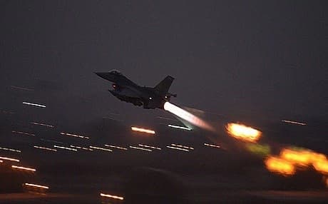 An F-16 Fighting Falcon takes off from İncirlik air base in Turkey. AP Photo
