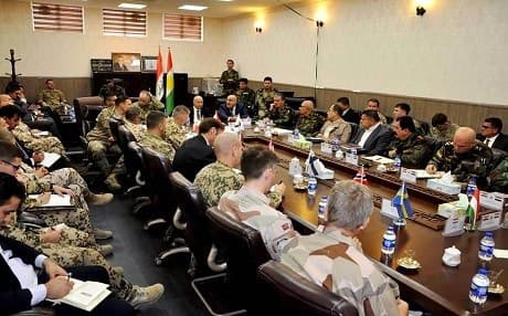 A meeting of the US-led coalition with the Kurdish Peshmerga ministry in Erbil, Kurdistan Region. Dec. 2015. Photo: Peshmerga ministry