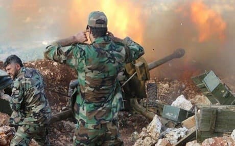 Syrian army soldiers launching offensives against opposion forces in the city of Aleppo. Photo: AP 