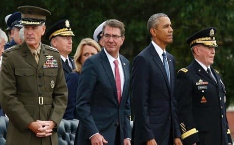 US President Barack Obama with his Defense Chief Ashton Carter. Photo: AFP