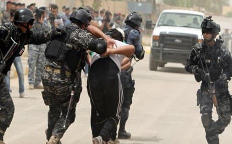 This image shows Iraqi security forces arresting a suspect on charges of terrorism in Diyala province. Photo: Iraqi News   