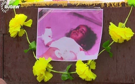  Two-year-old Fatima who lost her life in the latest attack of ISIS in Taza, Kirkuk. Photo: Rudaw