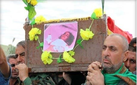 Fatima Samir, aged 3, died by ISIS chemical attack on March. AFP Photo.