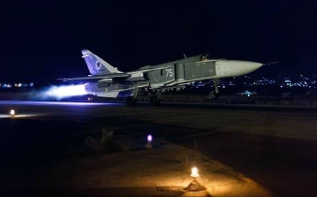 Russian Air Force Su-24 'Fencer' attack plane in Syria. AP Photo. 
