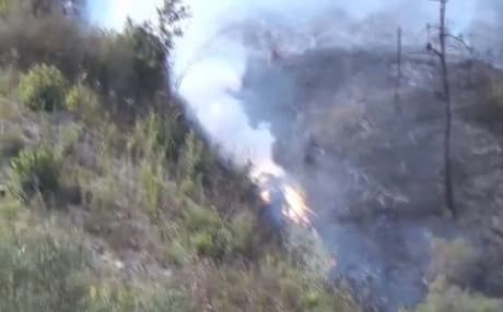 After math of Syrian helicopter shot down by a Turkish jet.