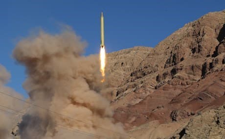 Iranian missile test. AFP Photo.