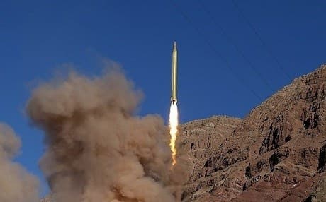 Iran's Revolutionary Guard blasting off a ballistic missile. Photo: AFP 