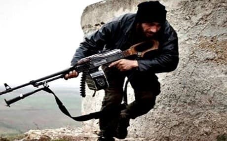 Free Syrian Army fighter. AP Photo. 