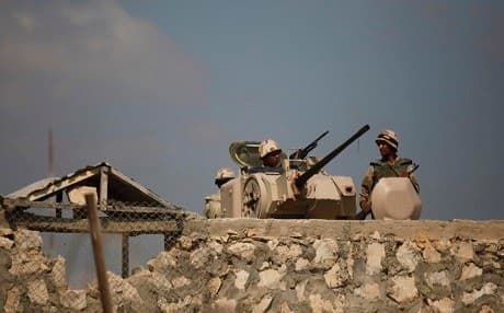 Egyptian Army checkpoint in Rafah. AP Photo. 