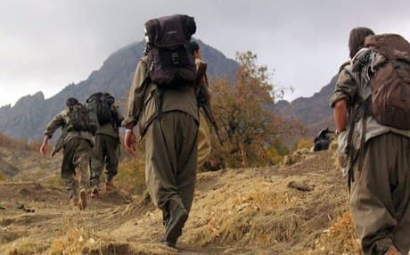 PKK members in the mountains. AP Photo. 
