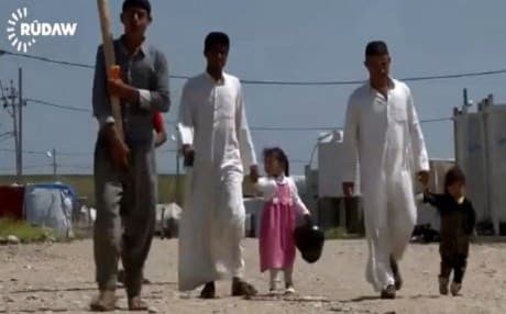 Iraqi Sunni refugees at Lailan Refugee Camp in Kirkuk. Photo from Rudaw video.
