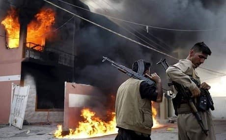 Many homes were reportedly burnt in the overnight violence.