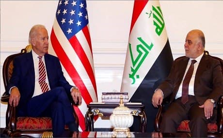 US Vice President Joe Biden and Iraqi Prime Minister Haider al-Abadi. Iraq Prime Ministers Office Photo. 