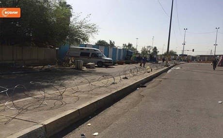 The car bomb went off despite tight security in Baghdad, including barbed wire and other measures. Rudaw photo.