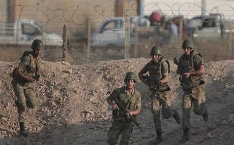 Turkish soldiers. AP file photo.