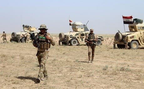 Iraqi forces near Fallujah. AFP Photo