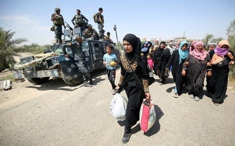 A few hundred Fallujah residents have fled the city but thousands remain trapped. Photo: Ahmad al-Rubaye/AFP